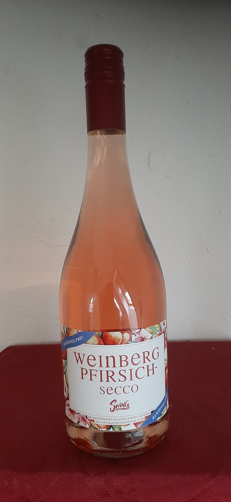 Weinbergpfirsich-Secco mild lieblich Deutscher aromatisierter alkoholfreier Secco